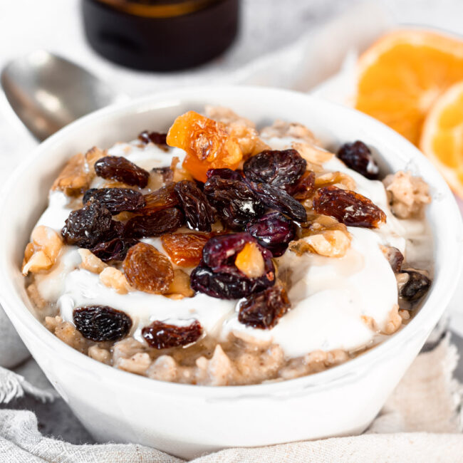 Mince pie flavoured porridge