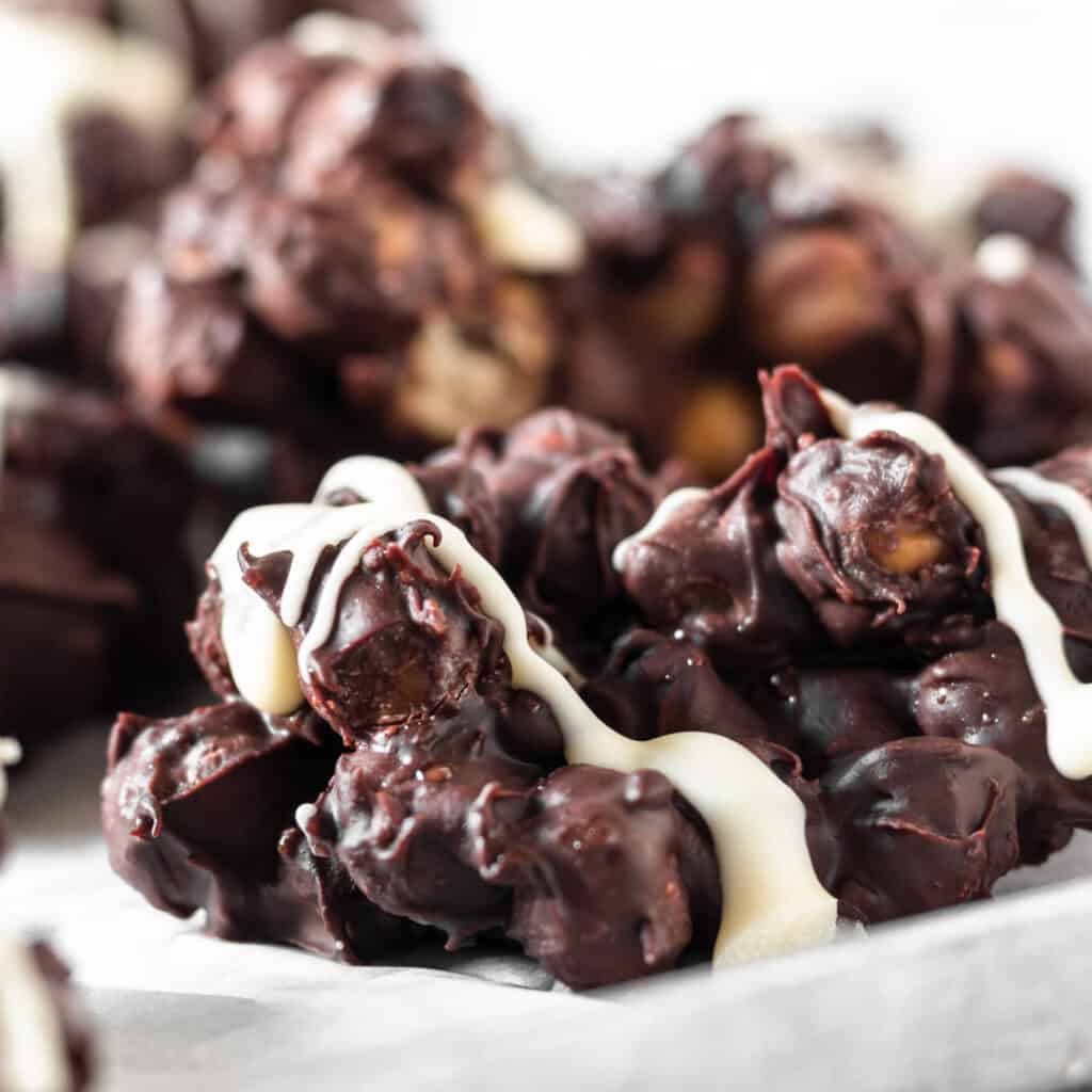 Chocolate Covered Chickpea Clusters